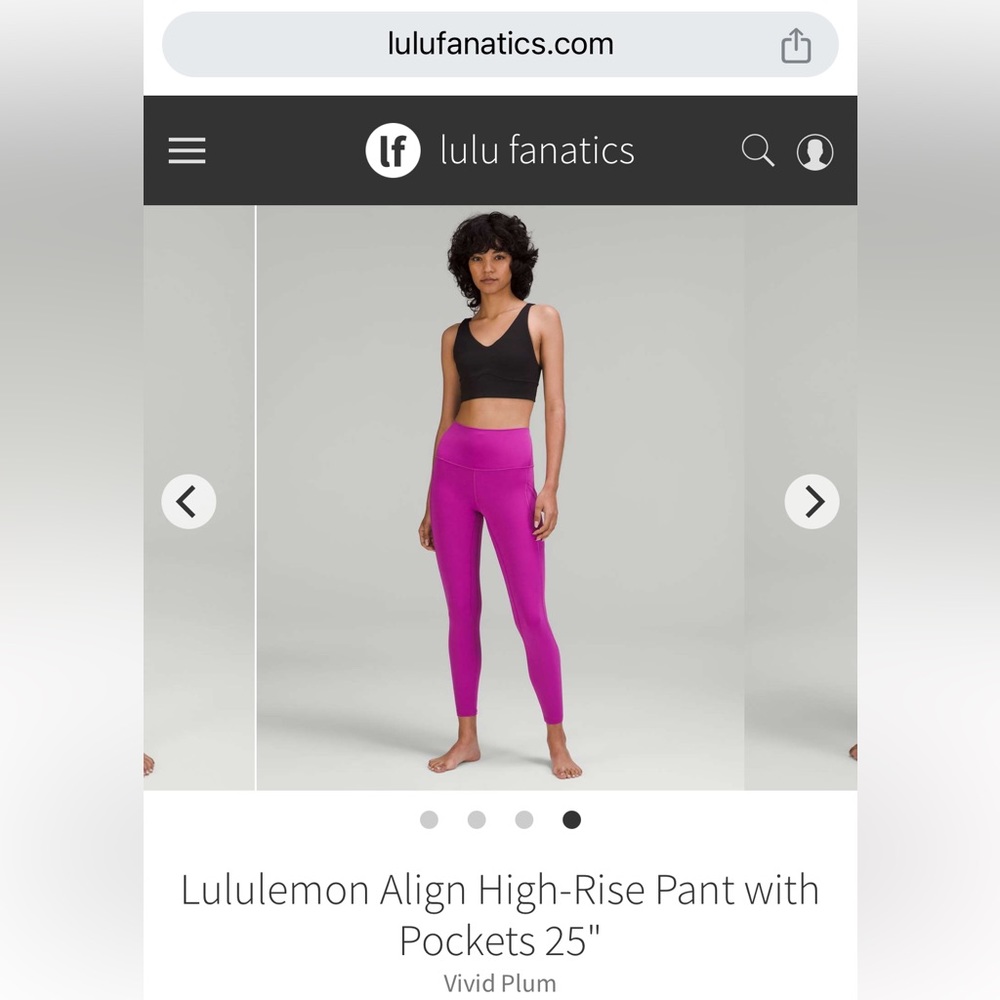Lululemon Align High-Rise Pant with Pockets 25" Vivid Plum